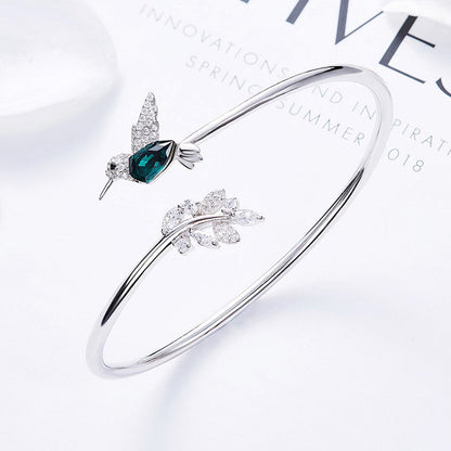 Verstellbarer Kolibri Ring mit Strass Diamant