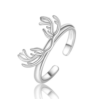 Geweih Ring in Sterlingsilber