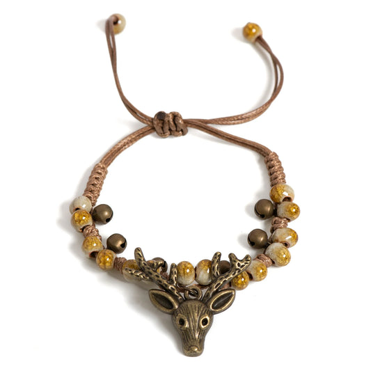 Handgefertigtes Keramik Rehkitz Charm Armband