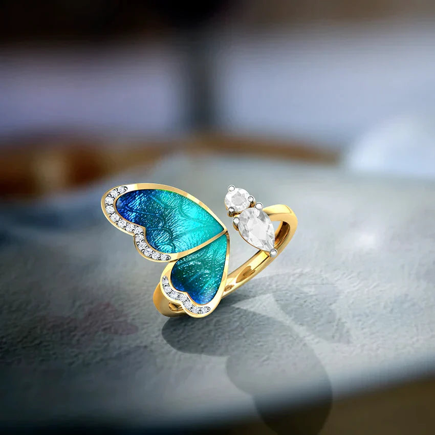 Blaue Schmetterling Träume Ring