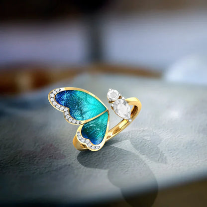Blaue Schmetterling Träume Ring