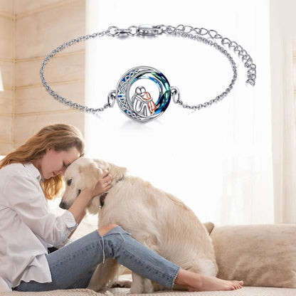Verstellbares Hundecharm Armband in Sterlingsilber