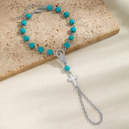 Gothischer Rosenkranz-Kreuz-Armband