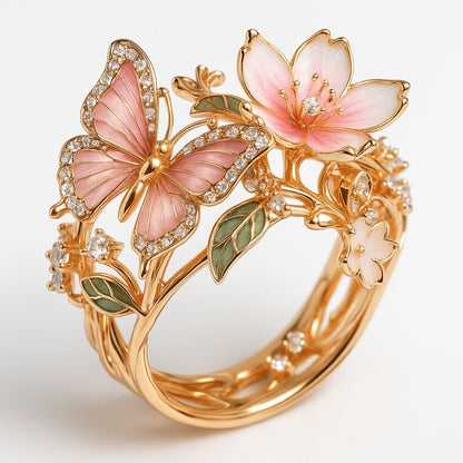Natur Helliger Schmetterling Zirkonia Ring