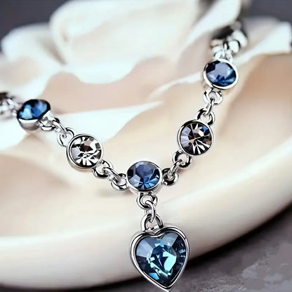 Ocean Heart Glow Armband | Weißgold