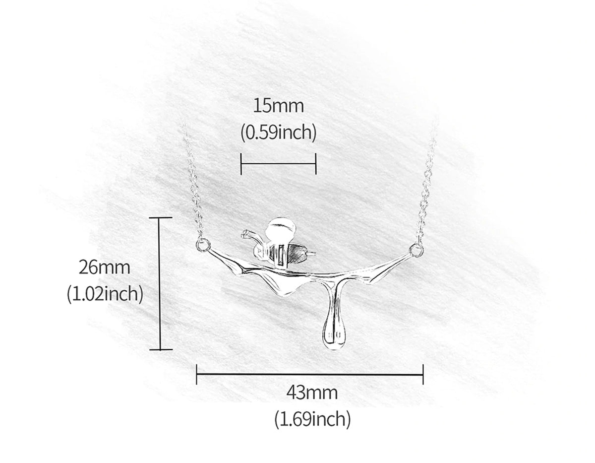 Tropfender Honig und Biene Halskette