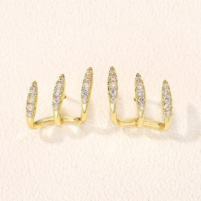 Elegante Strass Dreikrallen Ohrringe