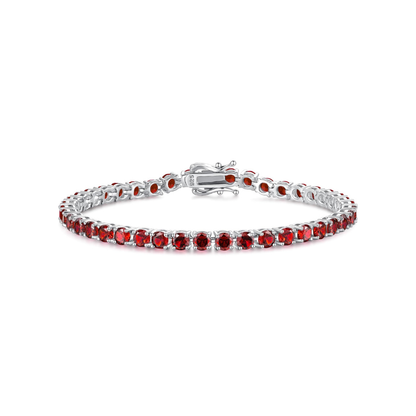 Ruby Tennis Armband | Weißgold