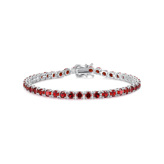 Ruby Tennis Armband | Weißgold