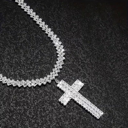 Mehrlagige Strass-Halskette