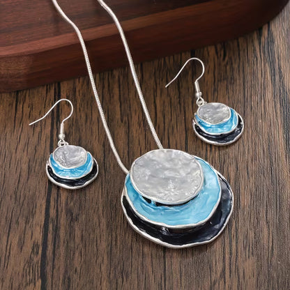 Boho Emaille Halsketten- und Ohrring-Set