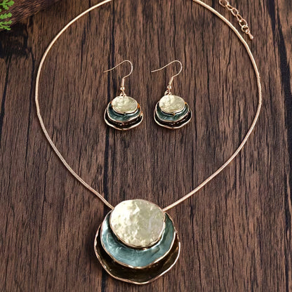 Boho Emaille Halsketten- und Ohrring-Set