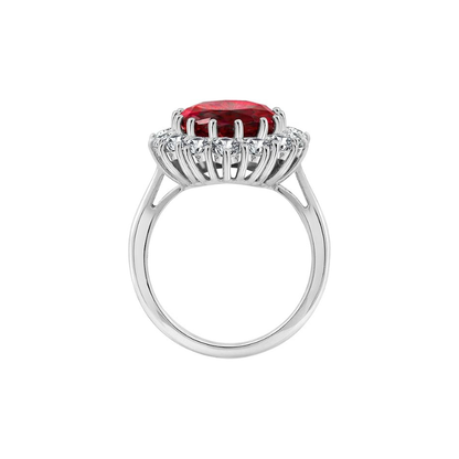 Scarlet Crown Rubin Ring | Weißgold