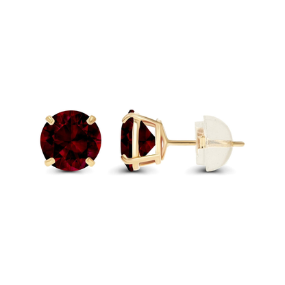Ruby Round Stud Ohrringe | Gold