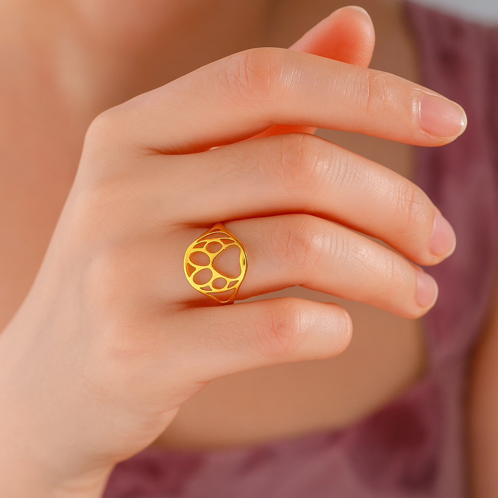 Offener Pfoten Ring in Edelstahl