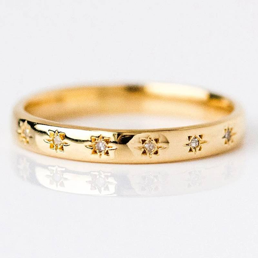 Vintage-Goldring mit Zirkonia