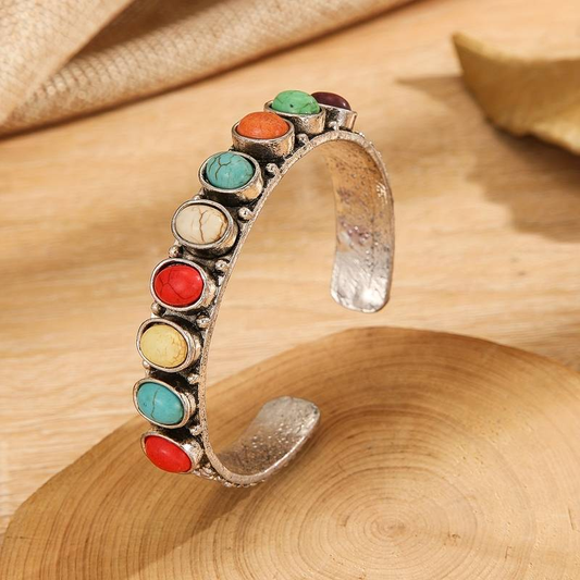 Vintage-Multicolor-Silberarmband