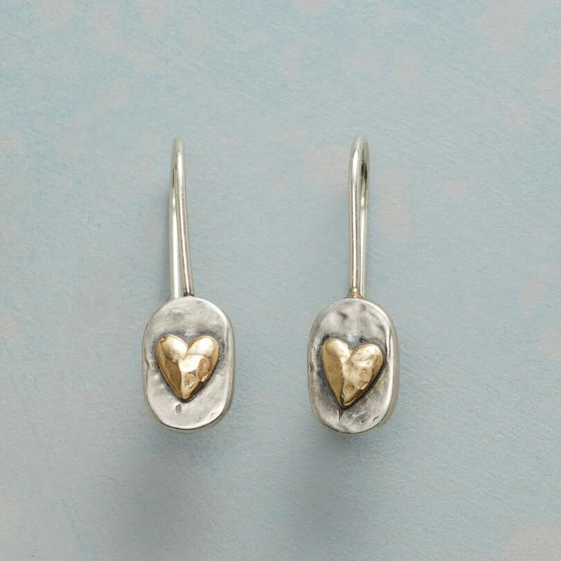 Herz Ohrringe aus Silber und Gold