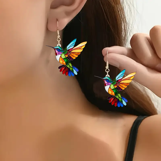 Bunte Kolibri Ohrringe