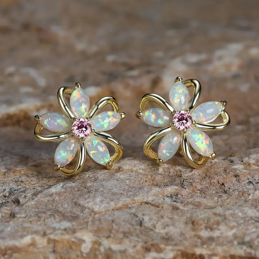 Opal Gänseblümchen Ohrringe