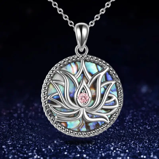 Bunte Silber Lotus Halskette