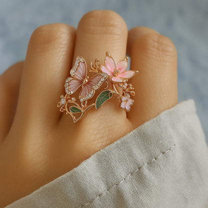 Natur Helliger Schmetterling Zirkonia Ring
