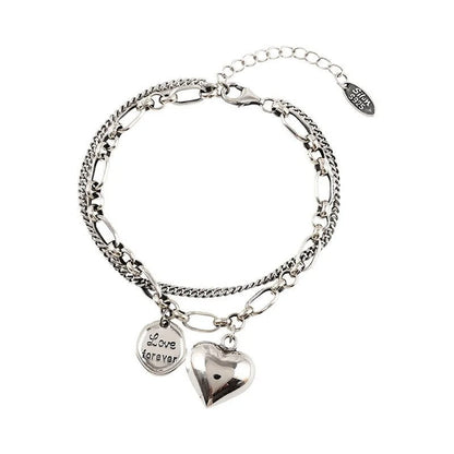 925 Silber Armband mit 'Love Forever' Gravur + 2 Gratis Charms