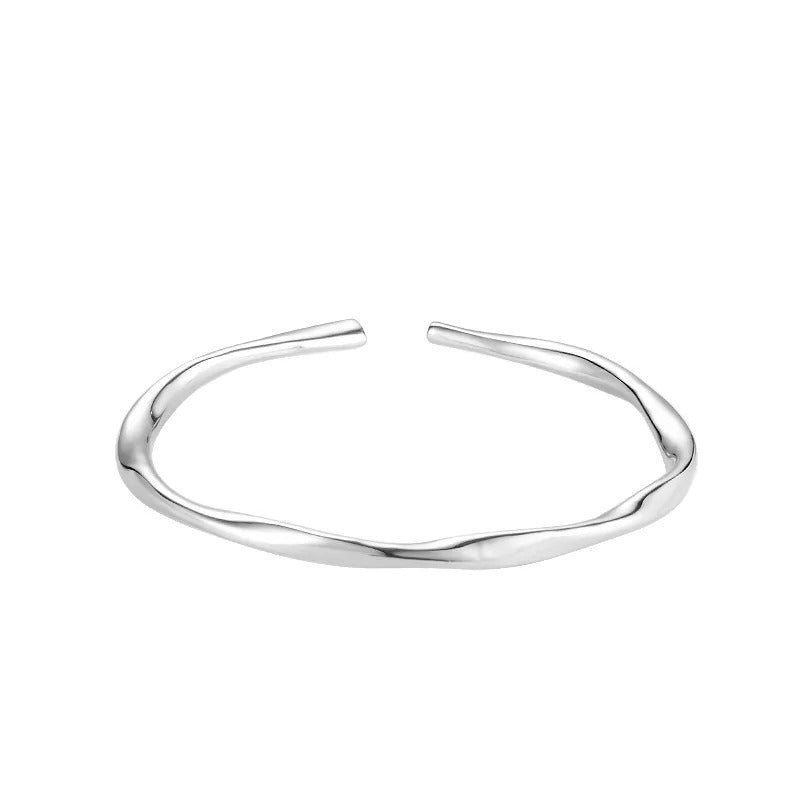 Dickes Armband aus 925er Sterlingsilber unregelmäßig verstellbar