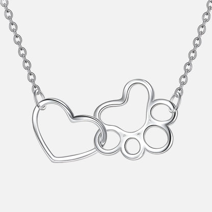 Pfotenabdruck Halskette in Sterlingsilber