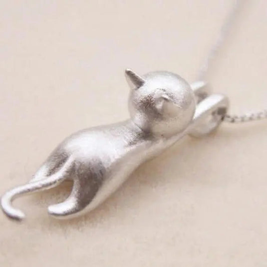 Halskette mit verspieltem Kätzchen aus 925 Sterlingsilber