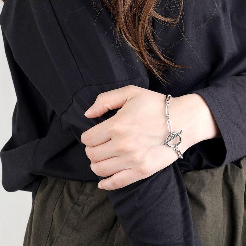 Link T-Bar Armband | Weißgold